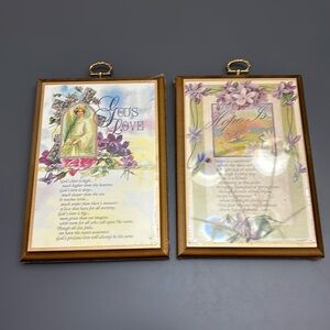 Christian Wall Plaques with inspirational verses/quotes religious gift set of 2